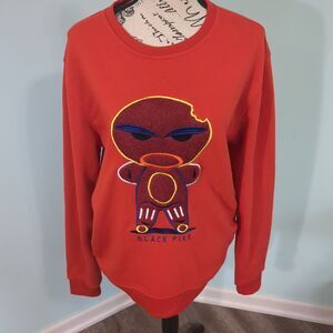 Black pike gingerbread man red sweatshirt large